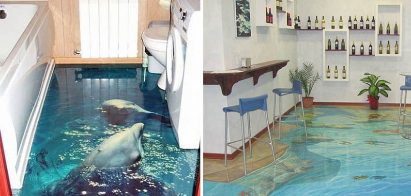 Впечатляващи 3D подове, превръщащи банята ви в океан
