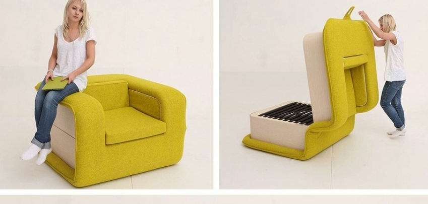 Мултифункционален дизайнерски фотьойл с легло