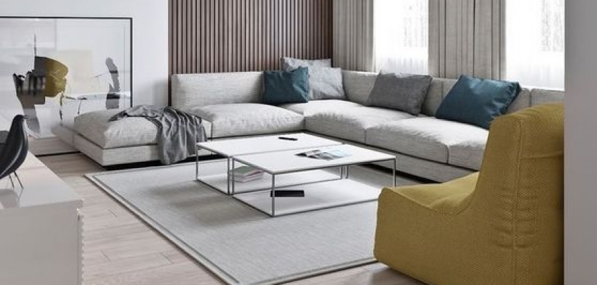 Как да декорирате около L-образен диван