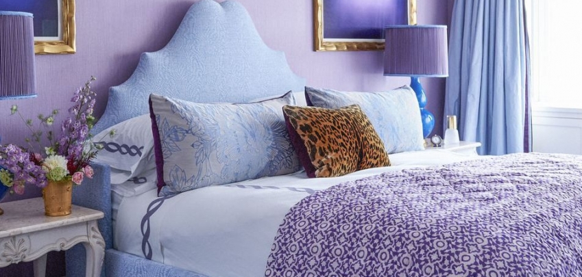 Стилни идеи за спални в лилаво 