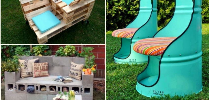 Бюджетни градински мебели, които могат да бъдат направени от импровизирани материали